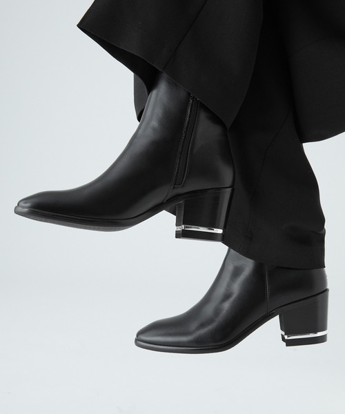 VELNUS（ベルナス）の「【VELNUS】【+7.5cm】 High sole metal design heel boots/ハイソールメタルデザイン ヒールブーツ（ブーツ・メンズ・ブラック・44/42/40）」の2枚目の写真