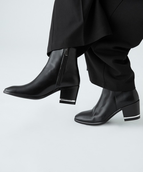 VELNUS（ベルナス）の「【VELNUS】【+7.5cm】 High sole metal design heel boots/ハイソールメタルデザイン ヒールブーツ（ブーツ・メンズ・ブラック・44/42/40）」の4枚目の写真