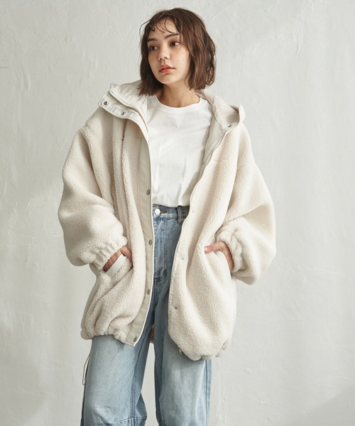 notch.（ノッチ）の「ボアビッグフードブルゾン（ブルゾン・レディース・モカ/ブラック/オフホワイト・M）」の21枚目の写真