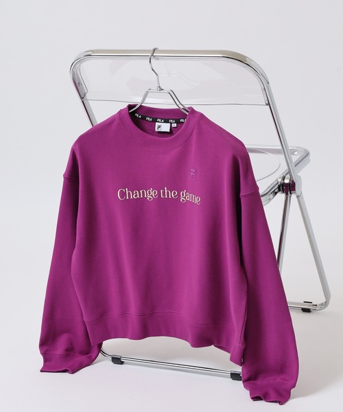 FILA(フィラ)の「FILA CREW SWEAT フィラ クルーネック プリント 長袖トレーナー スウェット(スウェット・レディース・ネイビー/パープル/ホワイト・L/XL/M)」の3枚目の写真