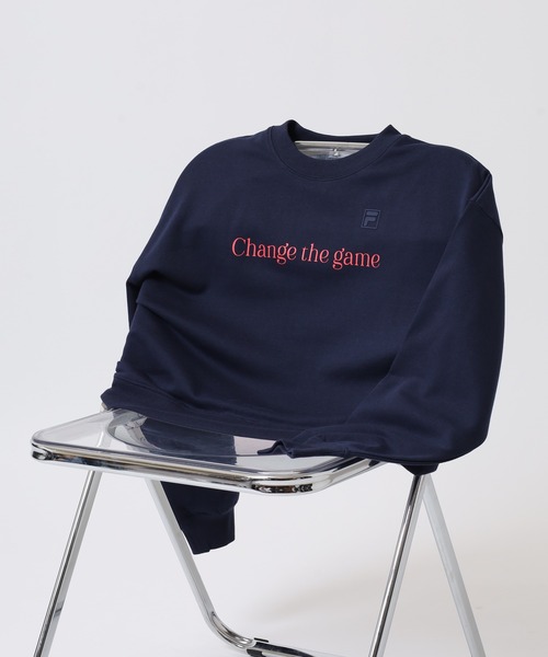 FILA(フィラ)の「FILA CREW SWEAT フィラ クルーネック プリント 長袖トレーナー スウェット(スウェット・レディース・ネイビー/パープル/ホワイト・L/XL/M)」の2枚目の写真
