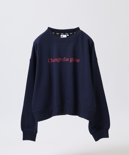 FILA(フィラ)の「FILA CREW SWEAT フィラ クルーネック プリント 長袖トレーナー スウェット(スウェット・レディース・ネイビー/パープル/ホワイト・L/XL/M)」の9枚目の写真