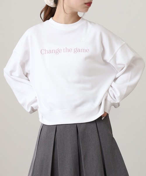 FILA(フィラ)の「FILA CREW SWEAT フィラ クルーネック プリント 長袖トレーナー スウェット(スウェット・レディース・ネイビー/パープル/ホワイト・L/XL/M)」の5枚目の写真