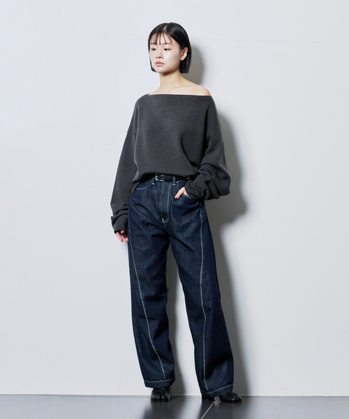KURO(クロ)の「KURO THREE DIMENSIONAL CUTTING DENIM LAD 964228(デニムパンツ・レディース・ネイビー・28/27/26)」の22枚目の写真