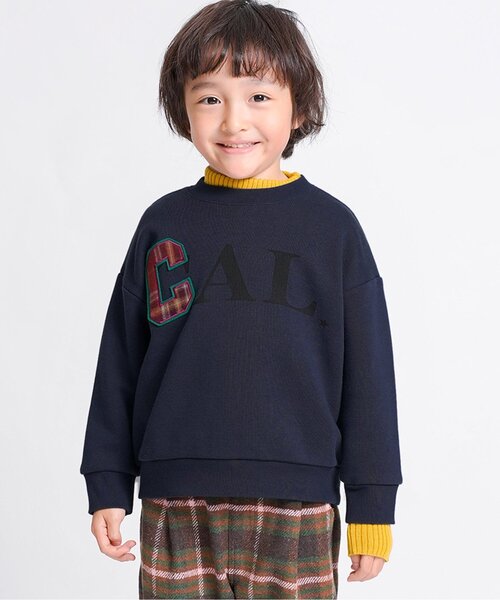 F.O.KIDS（エフオーキッズ）の「【ジュニア対応】カラバリグラフィックトレーナー（スウェット・キッズ・ブラウン/レインボー/レッド/ネイビー/パープル/イエロー/オフホワイト/ターコイズブルー/ブラック/カーキ・80/90/100/110/120/130/140）」の5枚目の写真