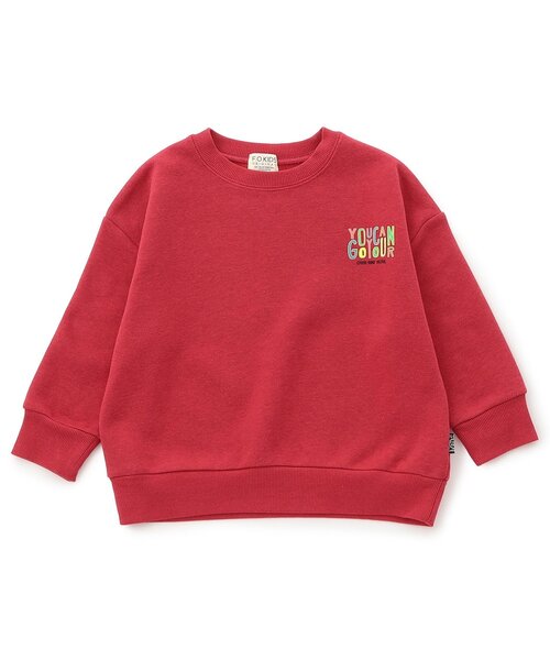 F.O.KIDS（エフオーキッズ）の「【ジュニア対応】カラバリグラフィックトレーナー（スウェット・キッズ・ブラウン/レインボー/レッド/ネイビー/パープル/イエロー/オフホワイト/ターコイズブルー/ブラック/カーキ・80/90/100/110/120/130/140）」の9枚目の写真