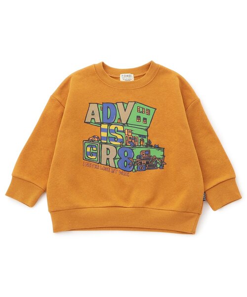 F.O.KIDS（エフオーキッズ）の「【ジュニア対応】カラバリグラフィックトレーナー（スウェット・キッズ・ブラウン/レインボー/レッド/ネイビー/パープル/イエロー/オフホワイト/ターコイズブルー/ブラック/カーキ・80/90/100/110/120/130/140）」の8枚目の写真