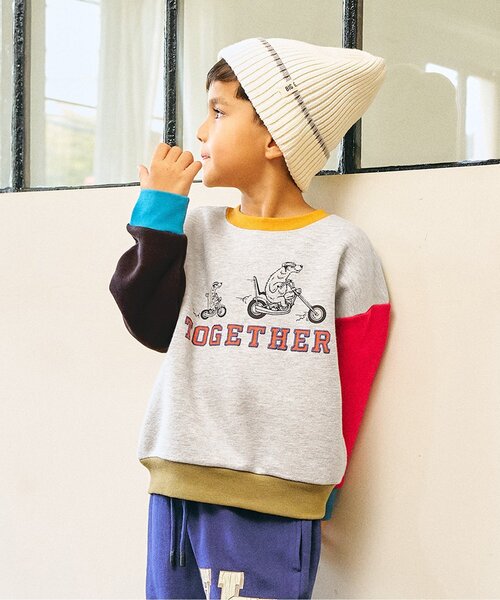 F.O.KIDS（エフオーキッズ）の「【ジュニア対応】カラバリグラフィックトレーナー（スウェット・キッズ・ブラウン/レインボー/レッド/ネイビー/パープル/イエロー/オフホワイト/ターコイズブルー/ブラック/カーキ・80/90/100/110/120/130/140）」の10枚目の写真