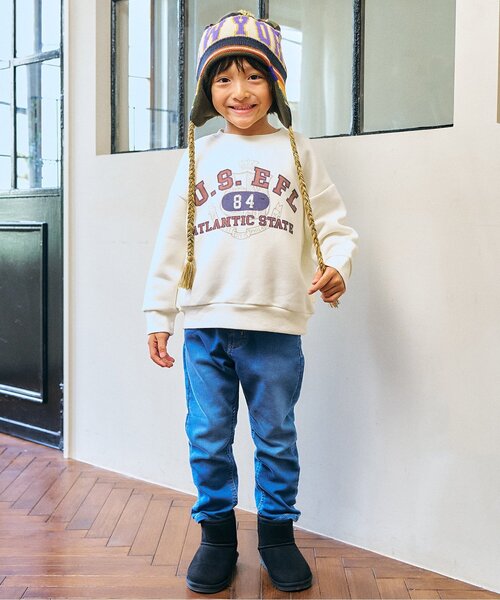 F.O.KIDS（エフオーキッズ）の「【ジュニア対応】カラバリグラフィックトレーナー（スウェット・キッズ・ブラウン/レインボー/レッド/ネイビー/パープル/イエロー/オフホワイト/ターコイズブルー/ブラック/カーキ・80/90/100/110/120/130/140）」の15枚目の写真