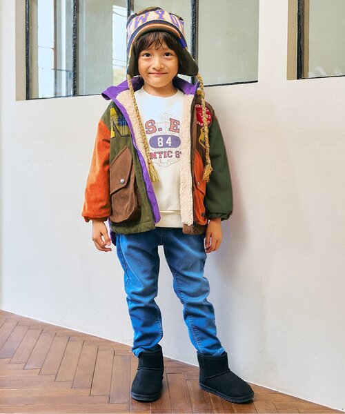 F.O.KIDS（エフオーキッズ）の「【ジュニア対応】カラバリグラフィックトレーナー（スウェット・キッズ・ブラウン/レインボー/レッド/ネイビー/パープル/イエロー/オフホワイト/ターコイズブルー/ブラック/カーキ・80/90/100/110/120/130/140）」の17枚目の写真