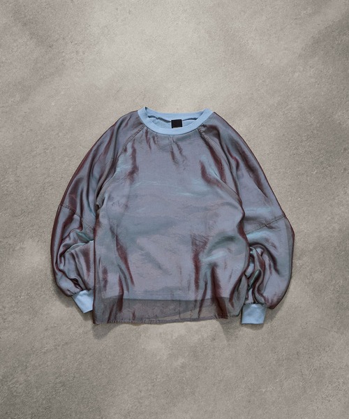 ROSE BUD(ローズバッド)の「SHEER PANEL SWEAT SHIRT(スウェット・レディース・ブルー/ネイビー/ホワイト・ONE SIZE)」の7枚目の写真