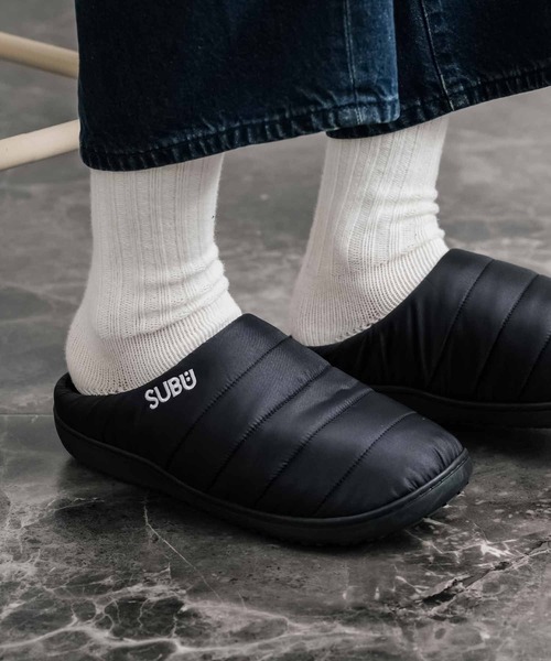 SUBUスブ サンダル F-line/ワンポイントロゴ刺繍モックシューズ