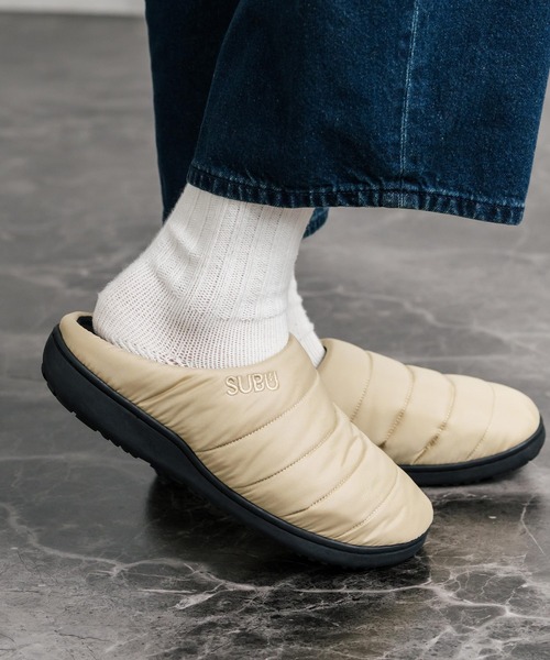 SUBU キルティングサンダル ホワイト 収納袋付き SUBU（スブ） サンダル 冬 通販 冬用サンダル 暖かいサンダル