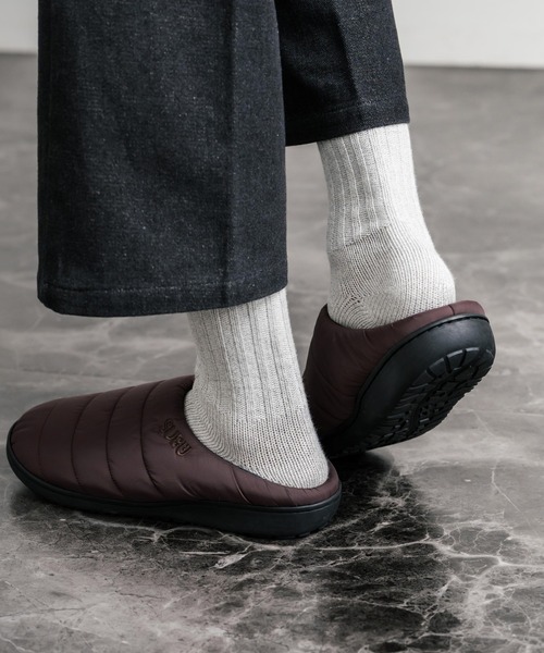 SUBUスブ サンダル F-line/ワンポイントロゴ刺繍モックシューズ