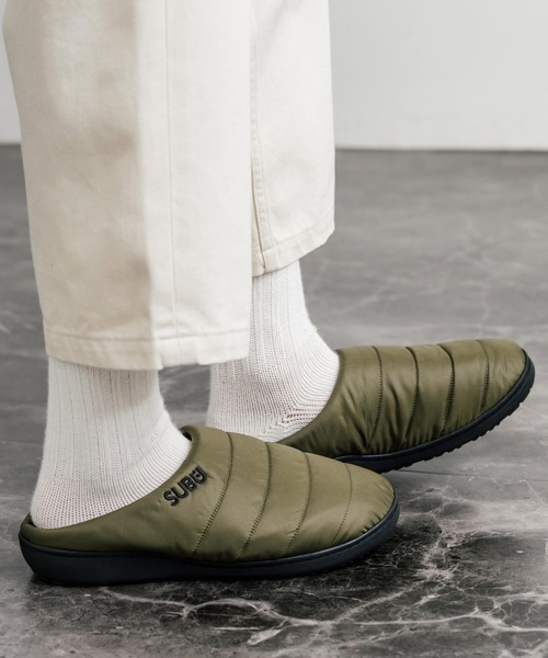 SUBUスブ サンダル F-line/ワンポイントロゴ刺繍モックシューズ