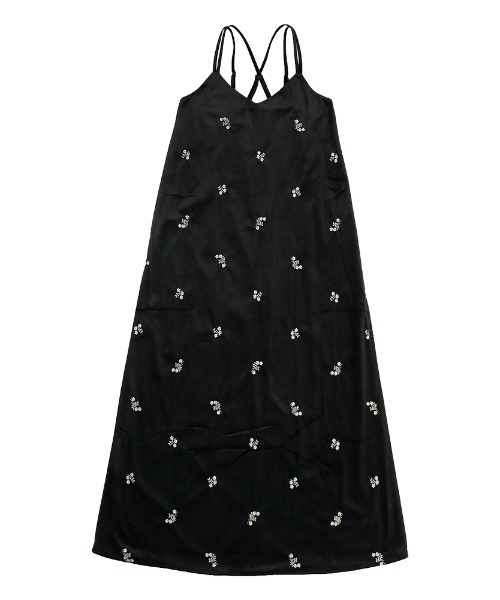 セール】花柄 刺繍 ベロアキャミワンピース（ワンピース）｜Rejoule