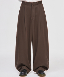 SIGNATURE（シグネチャ）の「ワイドツーピンタックカーブドスラックス[ブラウン]（スラックス）」