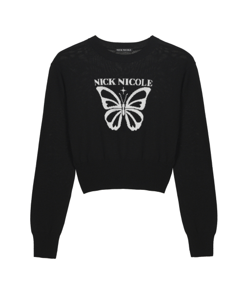 NICK&NICOLE(ニックアンドニコール)の「BOLD BUTTERFLY JAQUARD KNIT_BLACK(ニット/セーター・レディース・その他・FREE)」の4枚目の写真