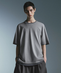 ルナダイングリラックスドクルーネックTシャツ[ライトグレー]