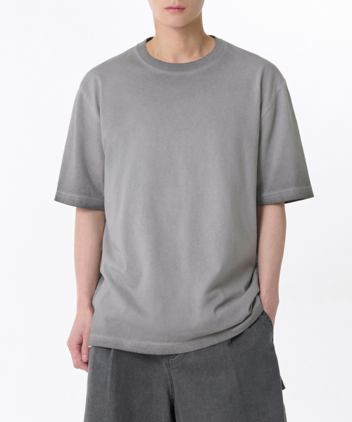 MUSINSA STANDARD（ムシンサスタンダード）の「ルナダイングリラックスドクルーネックTシャツ[ライトグレー]（Tシャツ/カットソー・メンズ・その他・SMALL/MEDIUM/LARGE/X-LARGE/XX-LARGE/XXX-LARGE）」の3枚目の写真