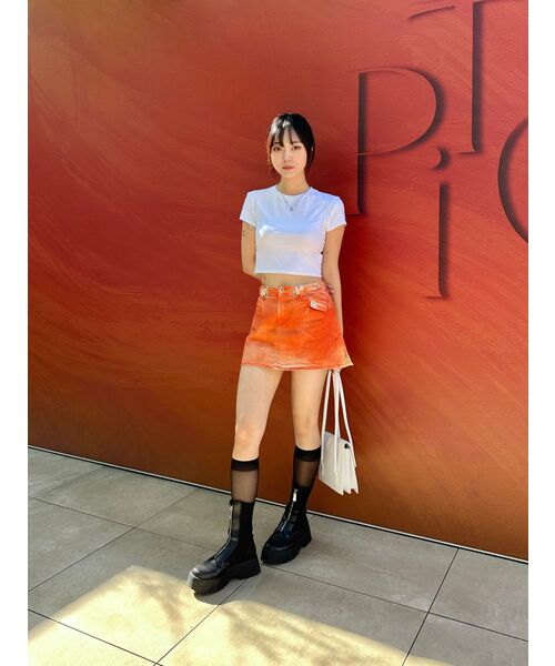 MUSINSA STANDARD WOMAN（ムシンサスタンダードウーマン）の「[クールタンダード] ウィメンズ クルーネック クロップTシャツ [ホワイト]（Tシャツ/カットソー・レディース・その他・SMALL/MEDIUM/LARGE/X-LARGE/X-SMALL）」の11枚目の写真