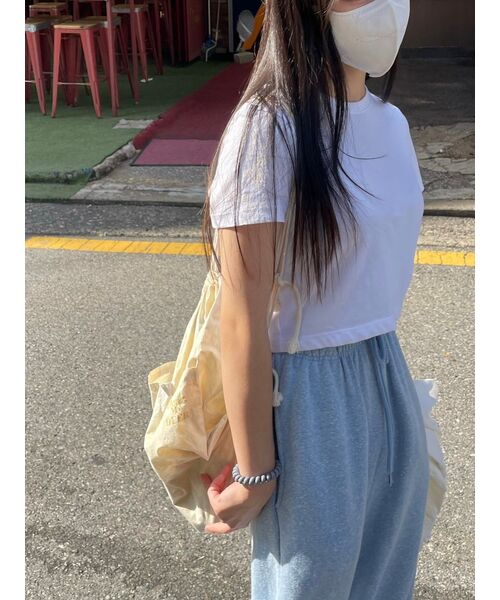 MUSINSA STANDARD WOMAN（ムシンサスタンダードウーマン）の「[クールタンダード] ウィメンズ クルーネック クロップTシャツ [ホワイト]（Tシャツ/カットソー・レディース・その他・SMALL/MEDIUM/LARGE/X-LARGE/X-SMALL）」の14枚目の写真