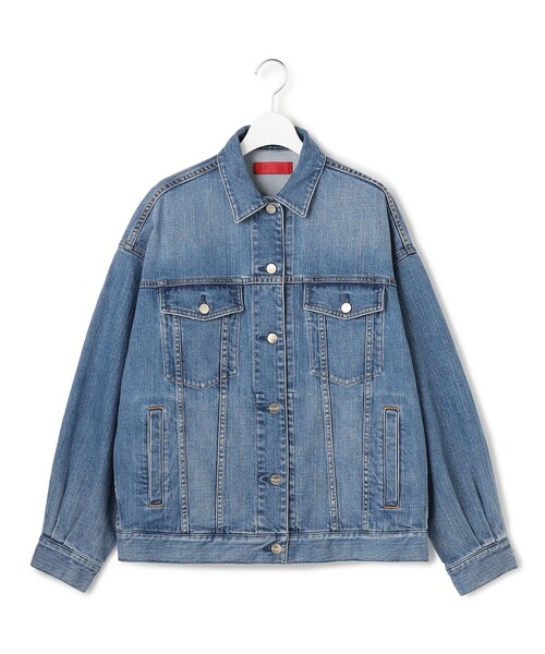 23区 S(ニジュウサンクチイサイサイズ)の「オーバーサイズ デニム ジャケット(デニムジャケット・レディース・ターコイズブルー系/ダルブルー系/ライトグレー系/ネイビー系・32/34/30)」の9枚目の写真