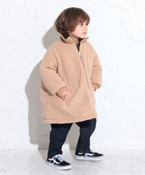 Ocean&Ground（オーシャン&グラウンド）の「ﾘﾌﾞｶﾗｰﾘﾊﾞｰｼﾌﾞﾙｺｰﾄ（ダウンジャケット/コート・キッズ・グレイッシュベージュ/ベージュ/ブラック・110/120/130/90/100）」の5枚目の写真
