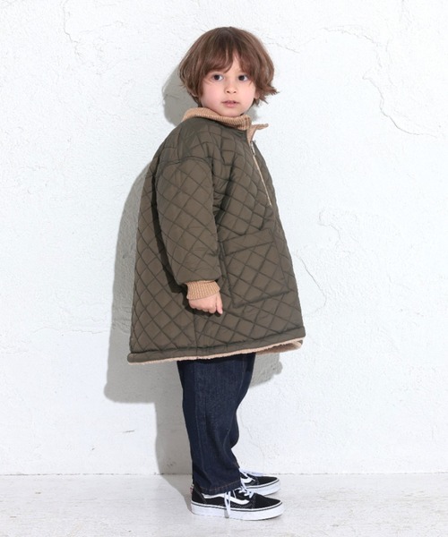 Ocean&Ground（オーシャン&グラウンド）の「ﾘﾌﾞｶﾗｰﾘﾊﾞｰｼﾌﾞﾙｺｰﾄ（ダウンジャケット/コート・キッズ・グレイッシュベージュ/ベージュ/ブラック・110/120/130/90/100）」の8枚目の写真