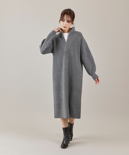 セール】ハーフジップニットワンピース（ワンピース）｜I.T.'S