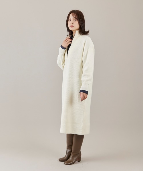 イッツインターナショナル（I．T．’S． international）/ハーフジップニットワンピース セール】ハーフジップニットワンピース（ワンピース）｜I.T.'S