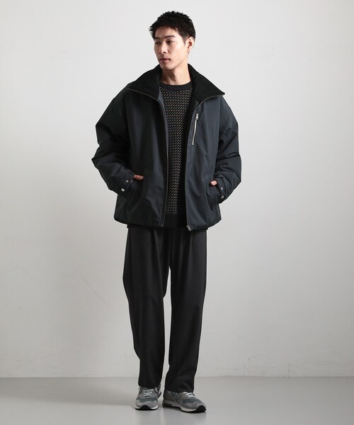 THE SHOP TK （ザ ショップ ティーケー ）の「【洗濯機可】きれいめにもカジュアルにも スタンドネックジップブルゾン（ブルゾン・メンズ・チャコールグレー/ブラック・04/03/02）」の5枚目の写真