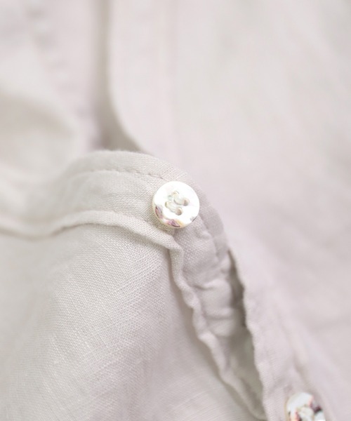 Brocante（ブロカント）の「[Brocante / ブロカント] リネンキャンバス カルディガンシャツ（シャツ/ブラウス・レディース・ベージュ/ラベンダー/ライトグレー/ホワイト/ブラック・2）」の10枚目の写真