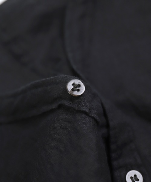 Brocante（ブロカント）の「[Brocante / ブロカント] リネンキャンバス カルディガンシャツ（シャツ/ブラウス・レディース・ベージュ/ラベンダー/ライトグレー/ホワイト/ブラック・2）」の9枚目の写真