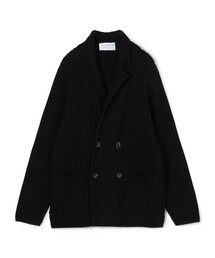 ウールケーブルニット ダブルブレスト4Bジャケット