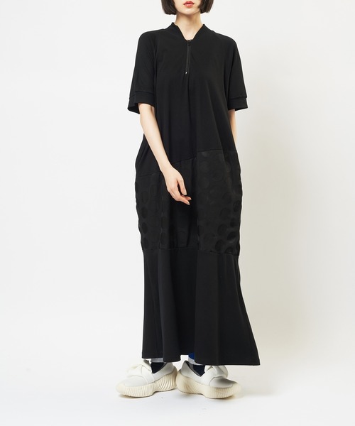 gomme(ゴム)の「切替ジップワンピース(Tシャツ/カットソー・レディース・ブラック・MEDIUM)」の1枚目の写真
