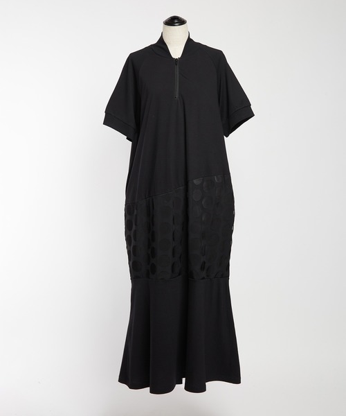 gomme(ゴム)の「切替ジップワンピース(Tシャツ/カットソー・レディース・ブラック・MEDIUM)」の2枚目の写真