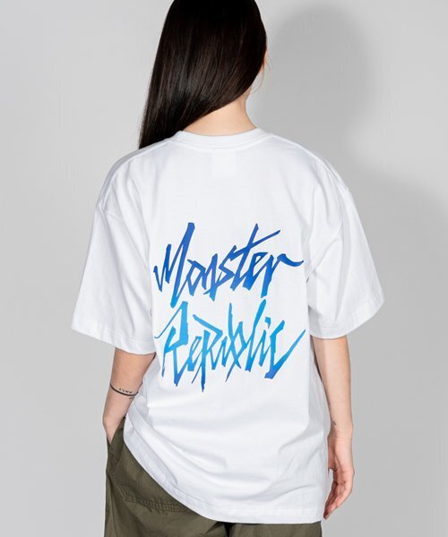 MONSTER REPUBLIC(モンスターリパブリック)の「ムーブメントロゴブルーウェーブTシャツホワイト(Tシャツ/カットソー・レディース・その他・MEDIUM/SMALL/X-LARGE/LARGE)」の1枚目の写真