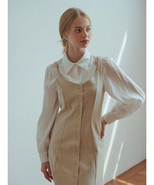 RE_L（リエル）の「Scone mini dress (beige)（ワンピース・レディース・その他・MEDIUM/SMALL）」の2枚目の写真