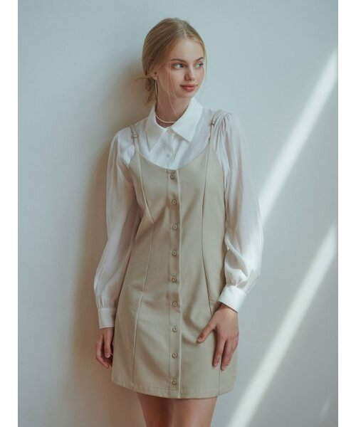 RE_L（リエル）の「Scone mini dress (beige)（ワンピース・レディース・その他・MEDIUM/SMALL）」の3枚目の写真