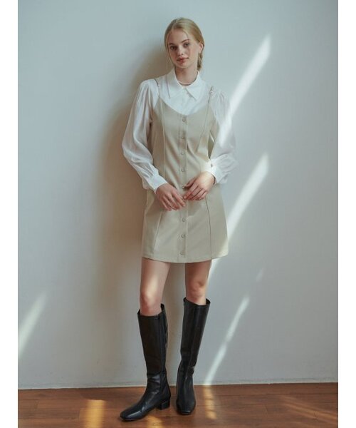 RE_L（リエル）の「Scone mini dress (beige)（ワンピース・レディース・その他・MEDIUM/SMALL）」の4枚目の写真
