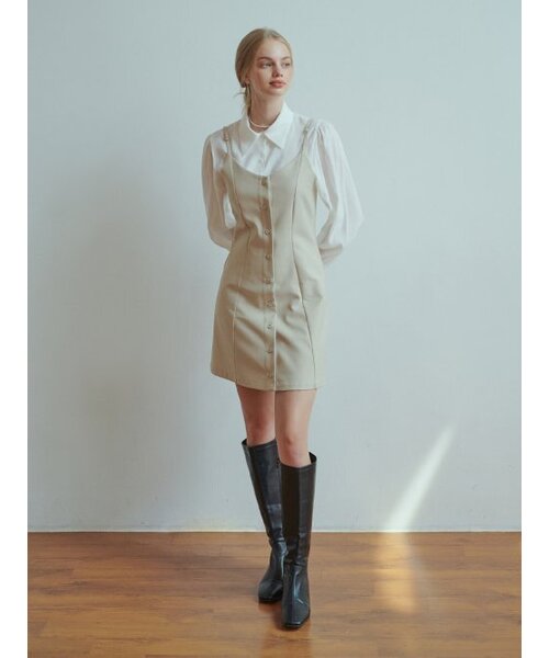 RE_L（リエル）の「Scone mini dress (beige)（ワンピース・レディース・その他・MEDIUM/SMALL）」の5枚目の写真