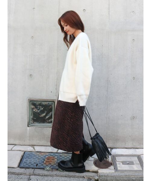 Ungrid(アングリッド)の「アンゴラ混ジップニットカーデ(カーディガン/ボレロ・レディース・レッド/ライトグレー/オフホワイト・FREE)」の16枚目の写真