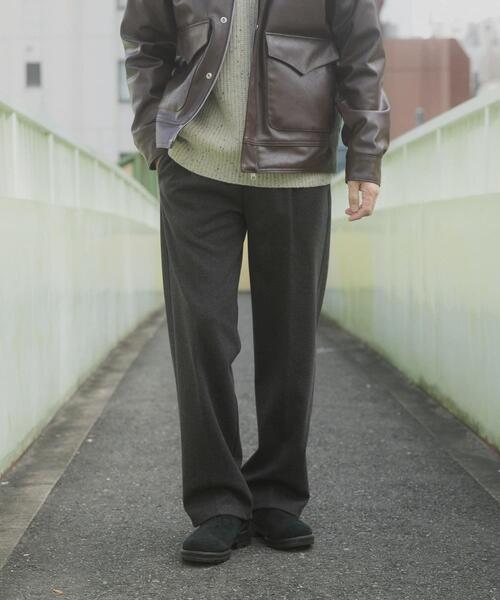 ITEMS URBANRESEARCH（アイテムズ アーバンリサーチ）の「静電気防止 ウールタッチTRスラックス（その他パンツ・メンズ・グレー/オリーブ/ブラック/モカ・MEDIUM/LARGE）」の2枚目の写真