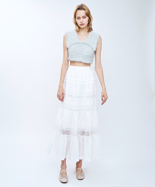 DEICY（デイシー）の「リボンシャギーカラーニット（ニット/セーター・レディース・ライトブルー/ラベンダー/オフホワイト・FREE）」の9枚目の写真