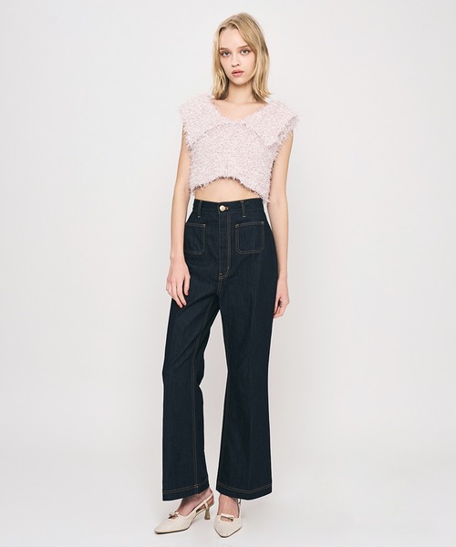 DEICY（デイシー）の「リボンシャギーカラーニット（ニット/セーター・レディース・ライトブルー/ラベンダー/オフホワイト・FREE）」の12枚目の写真