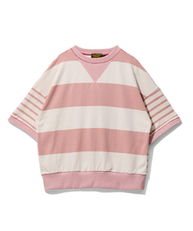 OGARP（オガープ）の「Half Strain Marine Stripe Sweat Tee Pink（Tシャツ/カットソー）」