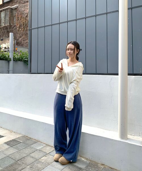 SAYUU（サユ）の「ブラシバンディングワイドパンツブルー（その他パンツ・レディース・その他・FREE）」の5枚目の写真