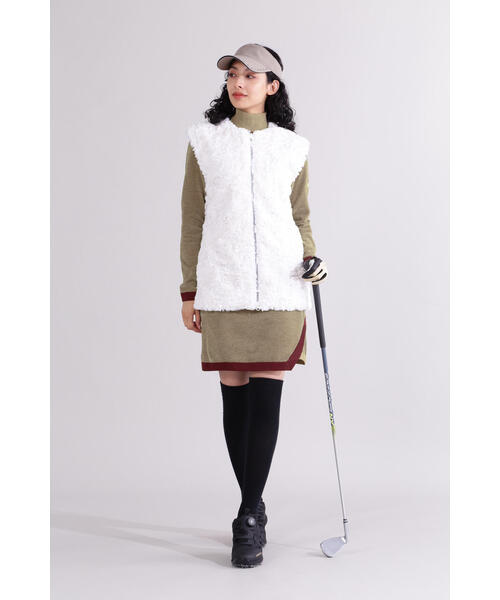 New Balance Golf(ニューバランスゴルフ)の「【new balance golf】【直営店舗限定】防風ストレッチ総裏 フルジップ ファーベスト (WOMENS)(ベスト・レディース・ホワイト/ブラック・MEDIUM/LARGE/SMALL)」の13枚目の写真