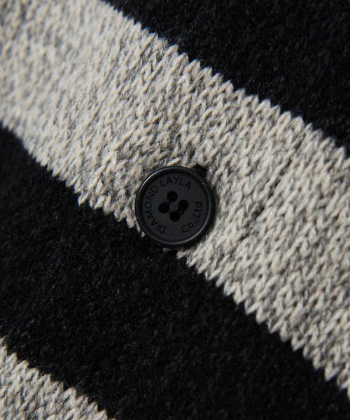 Diamond Layla（ダイアモンドレイラ）の「Striped collar cardigan shirt C7 Oatmeal&Black（カーディガン/ボレロ・レディース・その他・LARGE）」の3枚目の写真